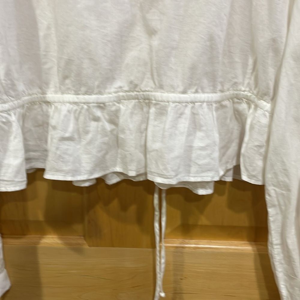 Zara white gauze long sleeve top size XL new with tag - Picture 12 of 16